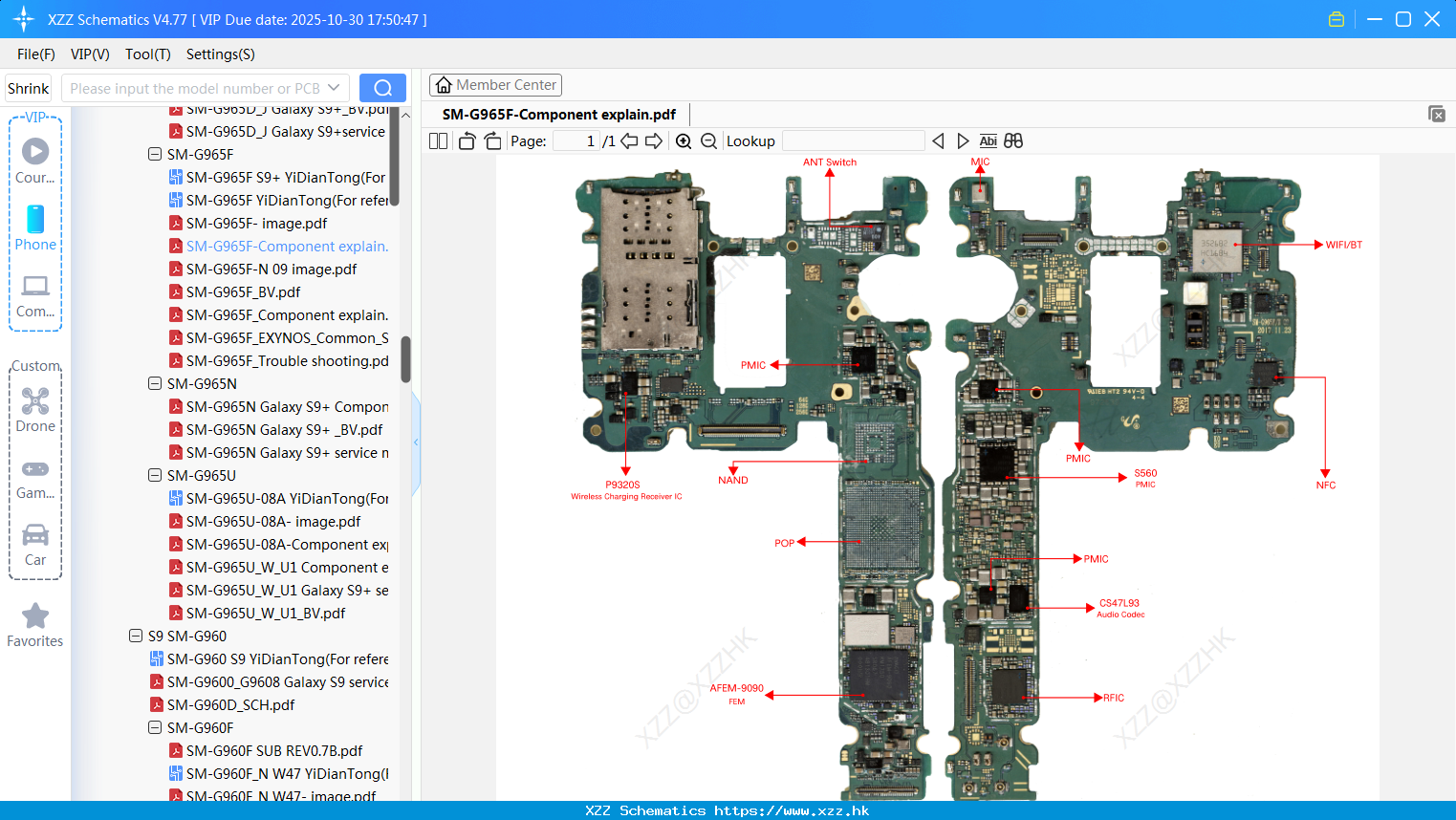 Samsung SM-G965F-Component Explain
